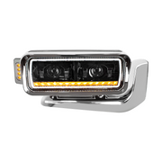 High Power LED Black Projection Headlight Assembly With Mounting Arm & Turn Signal - Passenger