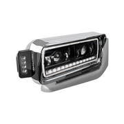 High Power LED Black Projection Headlight Assembly With Mounting Arm & Turn Signal - Passenger