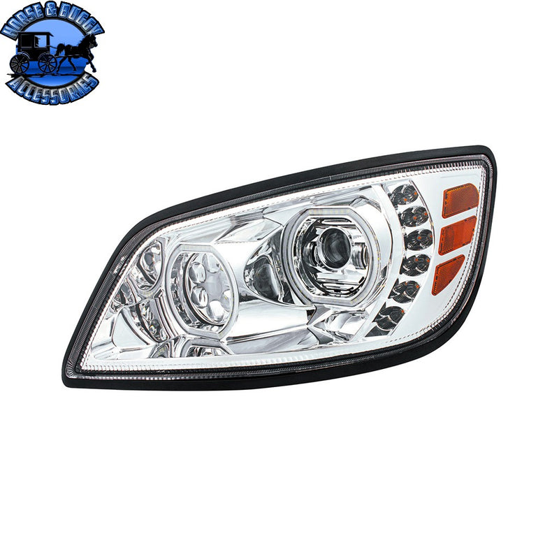 10 LED Headlight For 2005-2021 Hino 238/258/268/338 (Choose Side) (Choose Color) Headlight Driver / Chrome,Driver / Black,Passenger / Chrome,Passenger / Black Dark Slate Gray