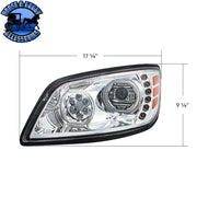 10 LED Headlight For 2005-2021 Hino 238/258/268/338 (Choose Side) (Choose Color) Headlight Driver / Chrome,Driver / Black,Passenger / Chrome,Passenger / Black Dark Slate Gray