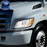 10 LED Headlight For 2005-2021 Hino 238/258/268/338 (Choose Side) (Choose Color) Headlight Driver / Chrome,Driver / Black,Passenger / Chrome,Passenger / Black Gray