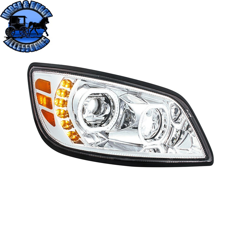 10 LED Headlight For 2005-2021 Hino 238/258/268/338 (Choose Side) (Choose Color) Headlight Passenger / Chrome Dark Slate Gray
