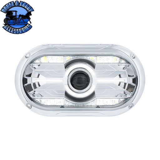 Full LED Projector One-Piece Style Headlight For Dual 5-3/4" Headlight Housing (Choose Color) HEADLIGHT Chrome Light Gray