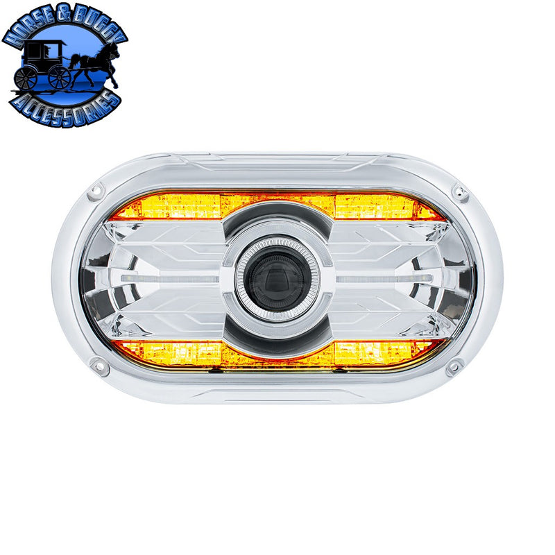 Full LED Projector One-Piece Style Headlight For Dual 5-3/4" Headlight Housing (Choose Color) HEADLIGHT Chrome,Black Light Gray