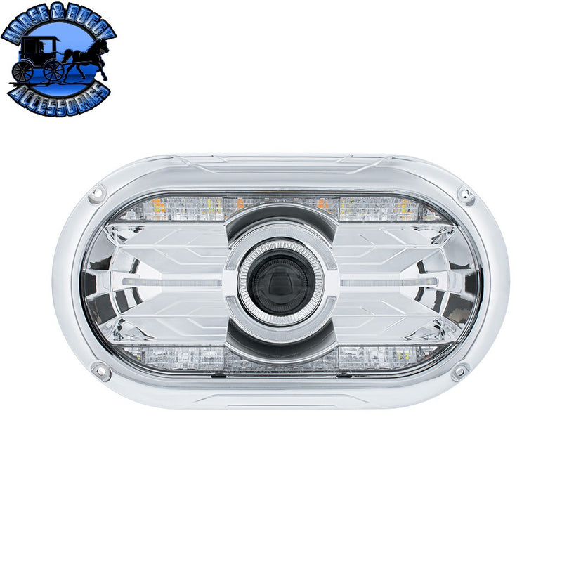 Full LED Projector One-Piece Style Headlight For Dual 5-3/4" Headlight Housing (Choose Color) HEADLIGHT Chrome,Black Light Gray