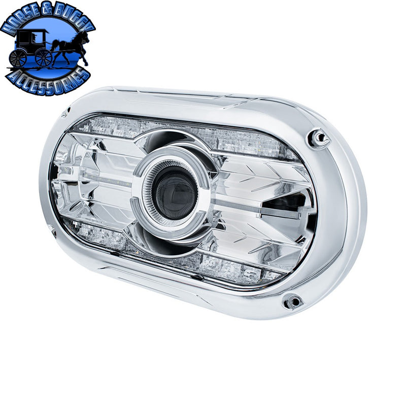 Full LED Projector One-Piece Style Headlight For Dual 5-3/4" Headlight Housing (Choose Color) HEADLIGHT Chrome,Black Light Gray