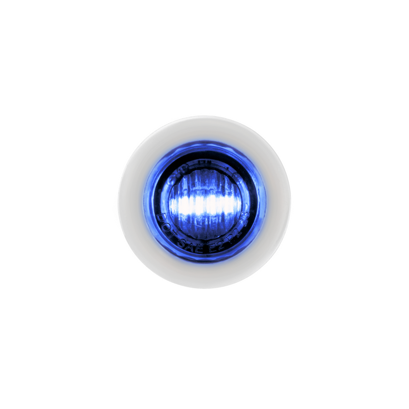 Double Fury 2 LED 3/4" Mini Clearance/Marker Light-Amber & Blue LED/Clear Lens