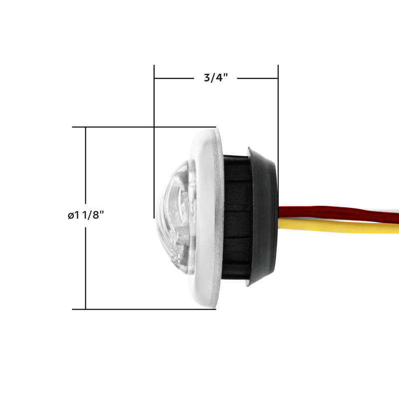 Double Fury 2 LED 3/4" Mini Clearance/Marker Light-Red & Blue LED/Clear Lens
