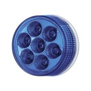 Double Fury 7 LED 2" Round Clearance/Marker Light-Amber & Blue LED/Clear Lens