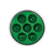 Double Fury 7 LED 2" Round Clearance/Marker Light-Amber & Green LED/Clear Lens