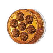 Double Fury 7 LED 2" Round Clearance/Marker Light-Amber & Green LED/Clear Lens