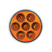 Double Fury 7 LED 2" Round Clearance/Marker Light-Amber & Red LED/Clear Lens