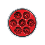 Double Fury 7 LED 2" Round Clearance/Marker Light-Amber & Red LED/Clear Lens