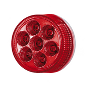 Double Fury 7 LED 2" Round Clearance/Marker Light-Amber & Red LED/Clear Lens