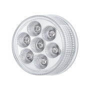Double Fury 7 LED 2" Round Clearance/Marker Light-Amber & Red LED/Clear Lens