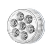 Double Fury 7 LED 2" Round Clearance/Marker Light-Amber & White LED/Clear Lens