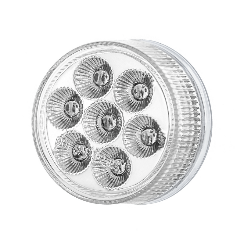 Double Fury 7 LED 2" Round Clearance/Marker Light-Amber & White LED/Clear Lens