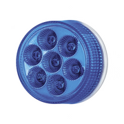 Double Fury 7 LED 2" Round Clearance/Marker Light-Red & Blue LED/Clear Lens
