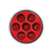 Double Fury 7 LED 2" Round Clearance/Marker Light-Red & Green LED/Clear Lens