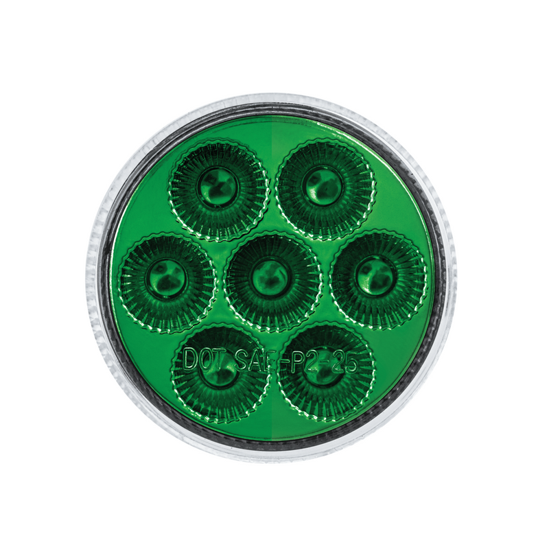 Double Fury 7 LED 2" Round Clearance/Marker Light-Red & Green LED/Clear Lens