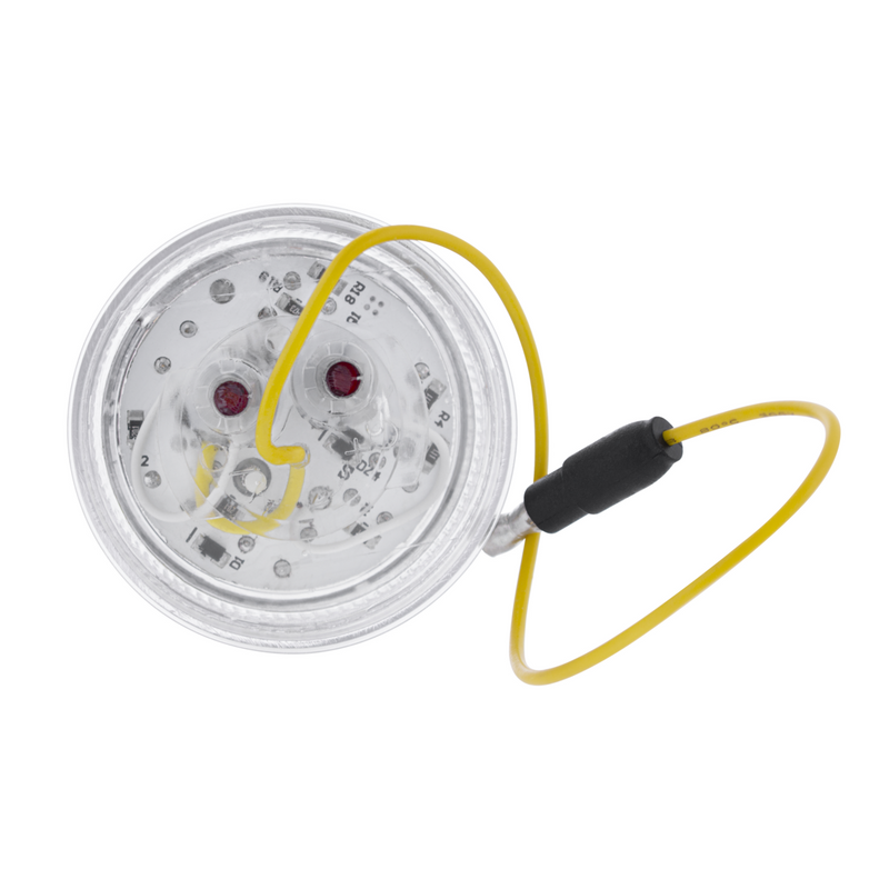 Double Fury 7 LED 2" Round Clearance/Marker Light-Red & Green LED/Clear Lens