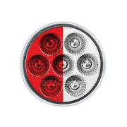 Double Fury 7 LED 2" Round Clearance/Marker Light-Red & White LED/Clear Lens