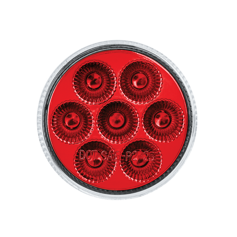 Double Fury 7 LED 2" Round Clearance/Marker Light-Red & White LED/Clear Lens