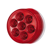 Double Fury 7 LED 2" Round Clearance/Marker Light-Red & White LED/Clear Lens