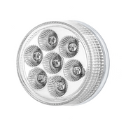 Double Fury 7 LED 2" Round Clearance/Marker Light-Red & White LED/Clear Lens
