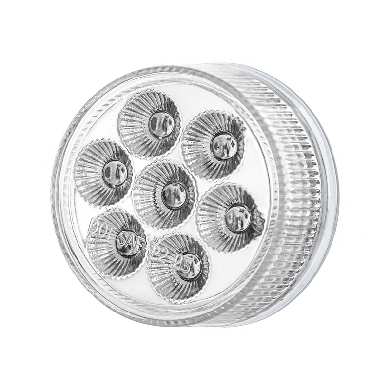 Double Fury 7 LED 2" Round Clearance/Marker Light-Red & White LED/Clear Lens