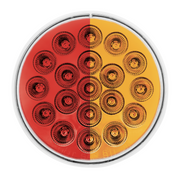 Double Fury 19 LED 4" Round Stop/Turn/Tail Light-Red & Amber LED/Clear Lens