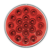 Double Fury 19 LED 4" Round Stop/Turn/Tail Light-Red & Amber LED/Clear Lens