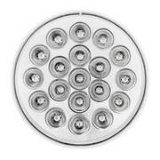 Double Fury 19 LED 4" Round Stop/Turn/Tail Light-Red & Blue LED/Clear Lens