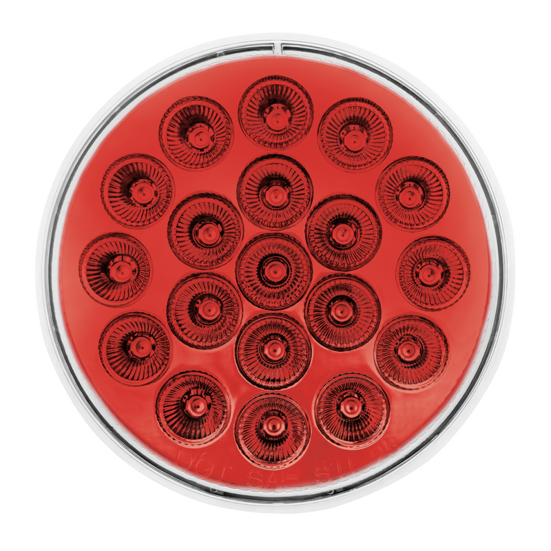 Double Fury 19 LED 4" Round Stop/Turn/Tail Light-Red & Green LED/Clear Lens