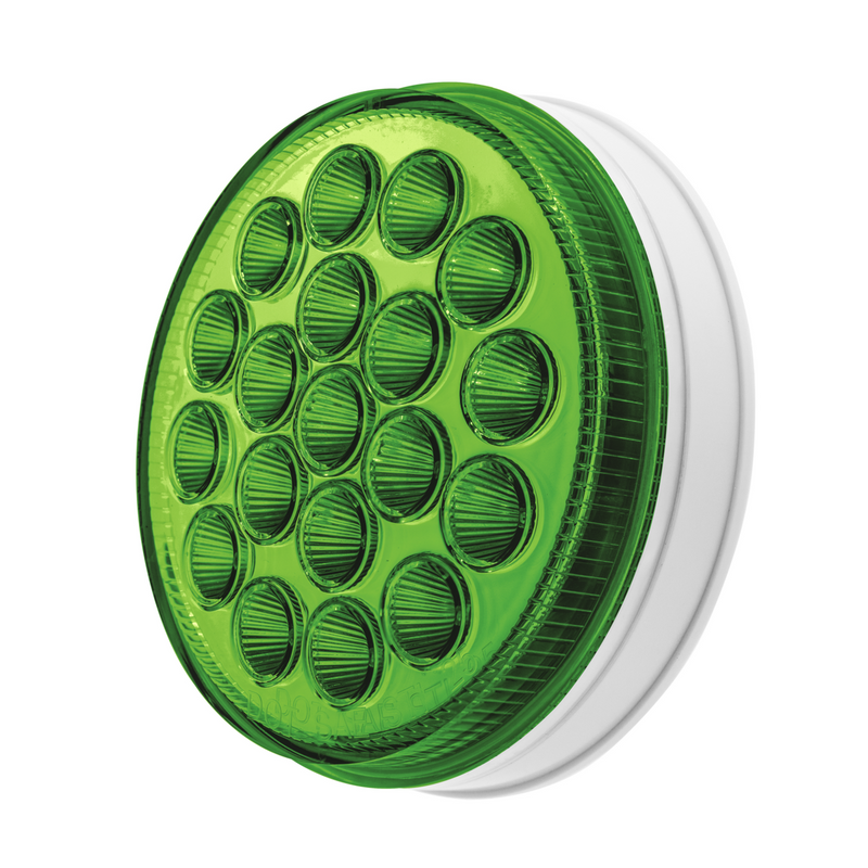 Double Fury 19 LED 4" Round Stop/Turn/Tail Light-Red & Green LED/Clear Lens