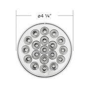 Double Fury 19 LED 4" Round Stop/Turn/Tail Light-Red & Green LED/Clear Lens