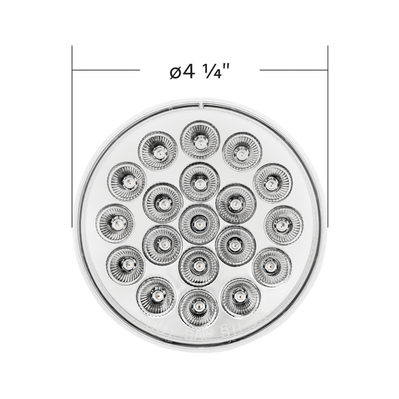 Double Fury 19 LED 4" Round Stop/Turn/Tail Light-Red & Green LED/Clear Lens