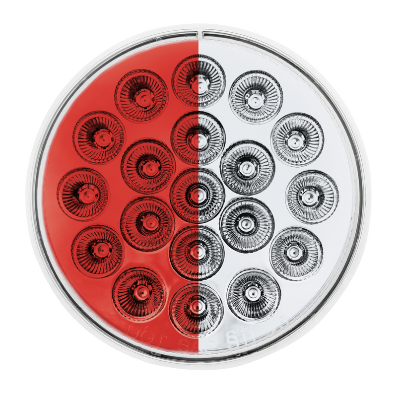 Double Fury 19 LED 4" Round Stop/Turn/Tail Light-Red & White LED/Clear Lens