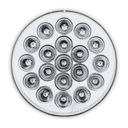 Double Fury 19 LED 4" Round Stop/Turn/Tail Light-Red & White LED/Clear Lens