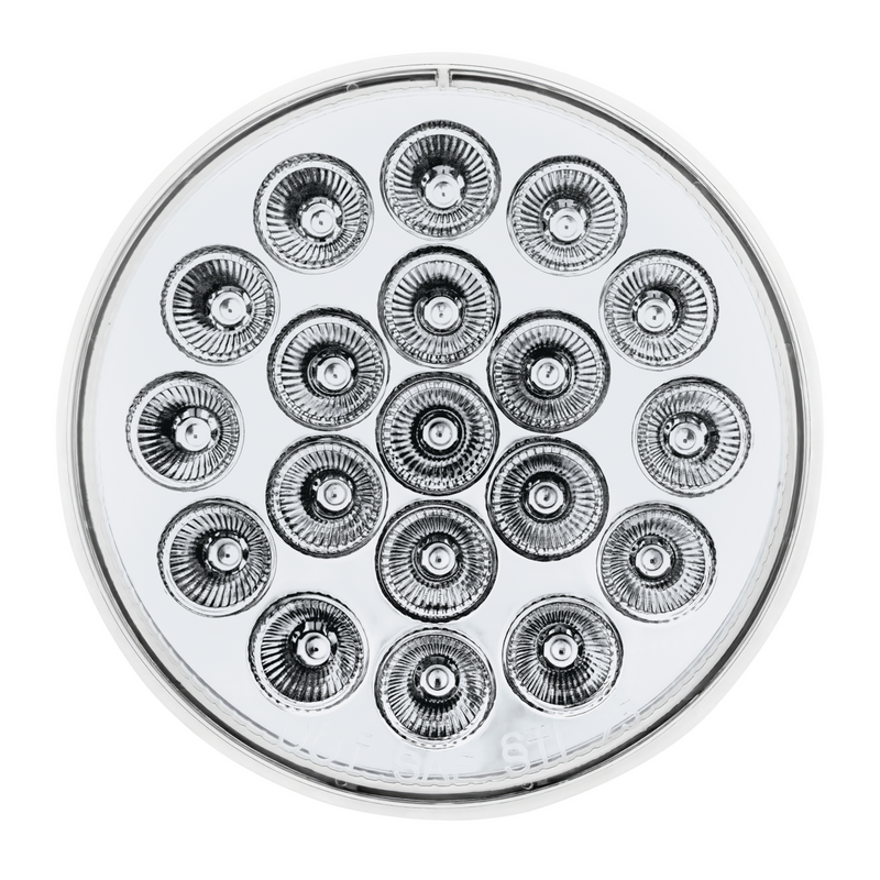 Double Fury 19 LED 4" Round Stop/Turn/Tail Light-Red & White LED/Clear Lens