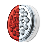 Double Fury 19 LED 4" Round Stop/Turn/Tail Light-Red & White LED/Clear Lens