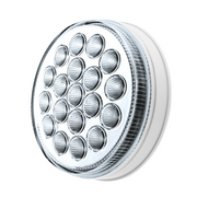 Double Fury 19 LED 4" Round Stop/Turn/Tail Light-Red & White LED/Clear Lens