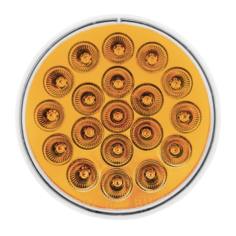Double Fury 19 LED 4" Round Turn Signal Light-Amber & Green LED/Clear Lens