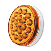 Double Fury 19 LED 4" Round Turn Signal Light-Amber & Green LED/Clear Lens