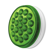 Double Fury 19 LED 4" Round Turn Signal Light-Amber & Green LED/Clear Lens