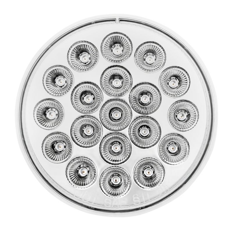 Double Fury 19 LED 4" Round Turn Signal Light-Amber & White LED/Clear Lens
