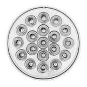 Double Fury 19 LED 4" Round Turn Signal Light-Amber & White LED/Clear Lens