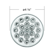 Double Fury 19 LED 4" Round Turn Signal Light-Amber & White LED/Clear Lens