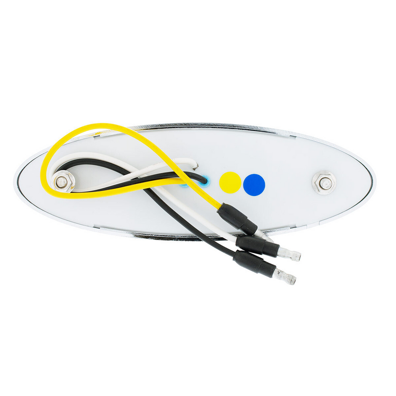 10 LED Oval Double Fury Light With Clear Lens & Chrome Bezel (Clearance/Marker) (choose color)