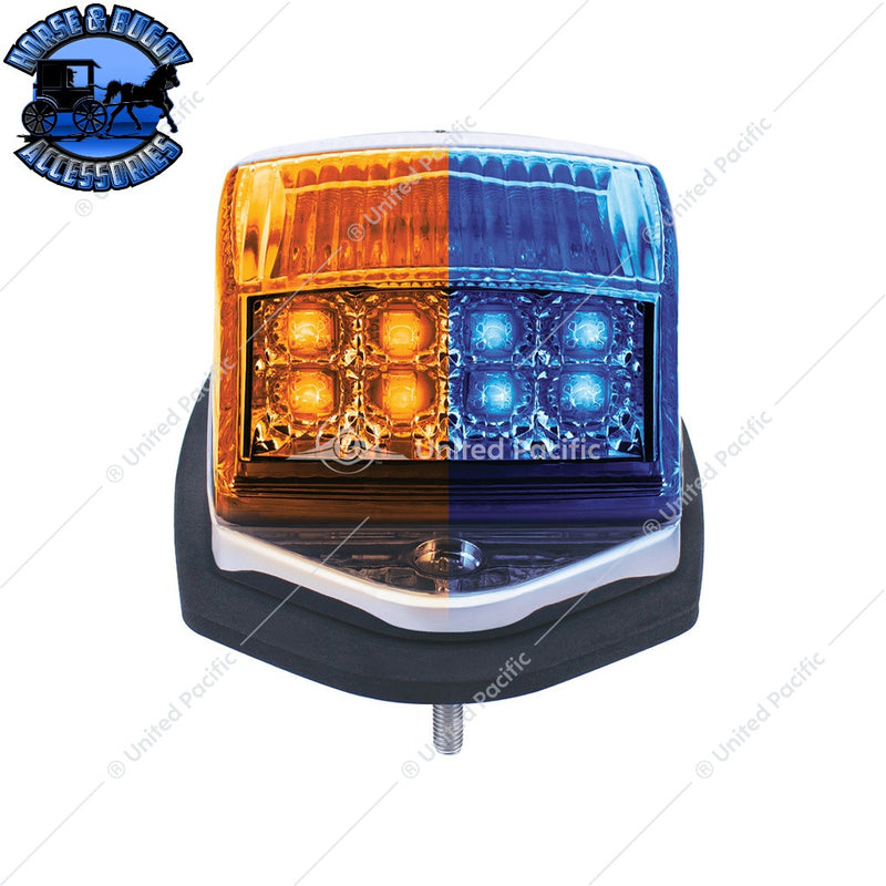 Double Fury 17 LED Light Grakon 5000 Style Square Cab Light (Choose LED Color) cab light Amber & Blue LED,Amber & Green LED Tan
